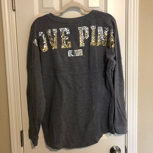 Victoria’s Secret Pink grey sequin sweatshirt
